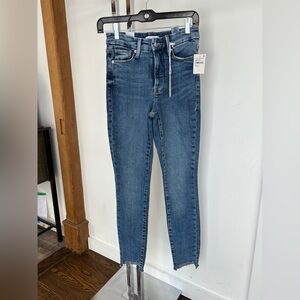 Good American WAIST-NIPPING SKINNY HIGH HIGH RISE JEAN FLAT TUMMY TECH 0/25 NWT